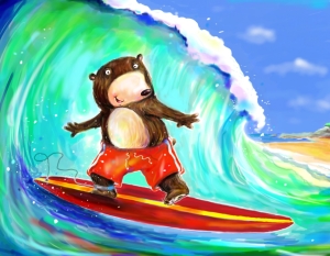 Surfing Bear Wave medium